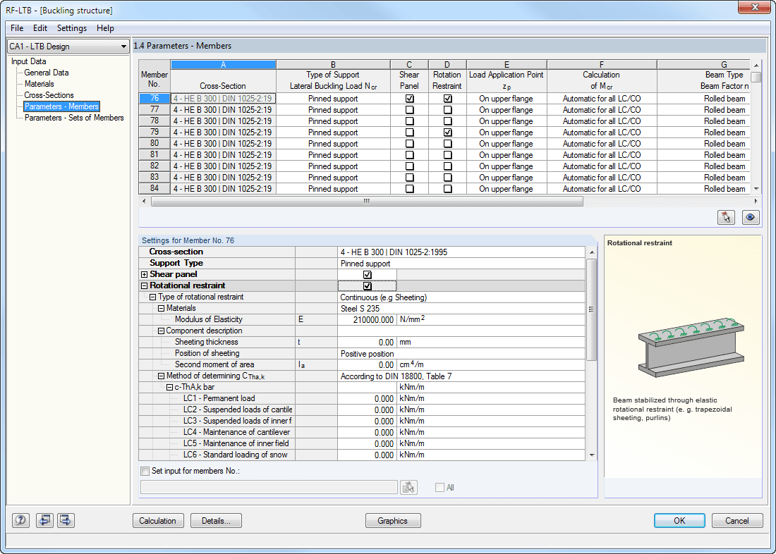 1.4 Parameter - Stäbe, Drehbettung