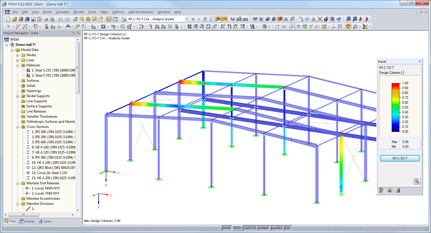 Graphische Darstellung der Ergebnisse in RFEM