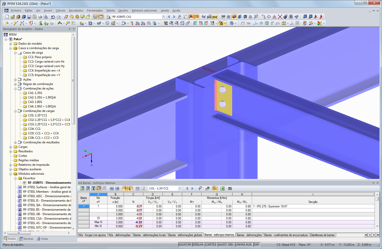 Visualisierung eines Fahnenblech-Anschlusses in RFEM