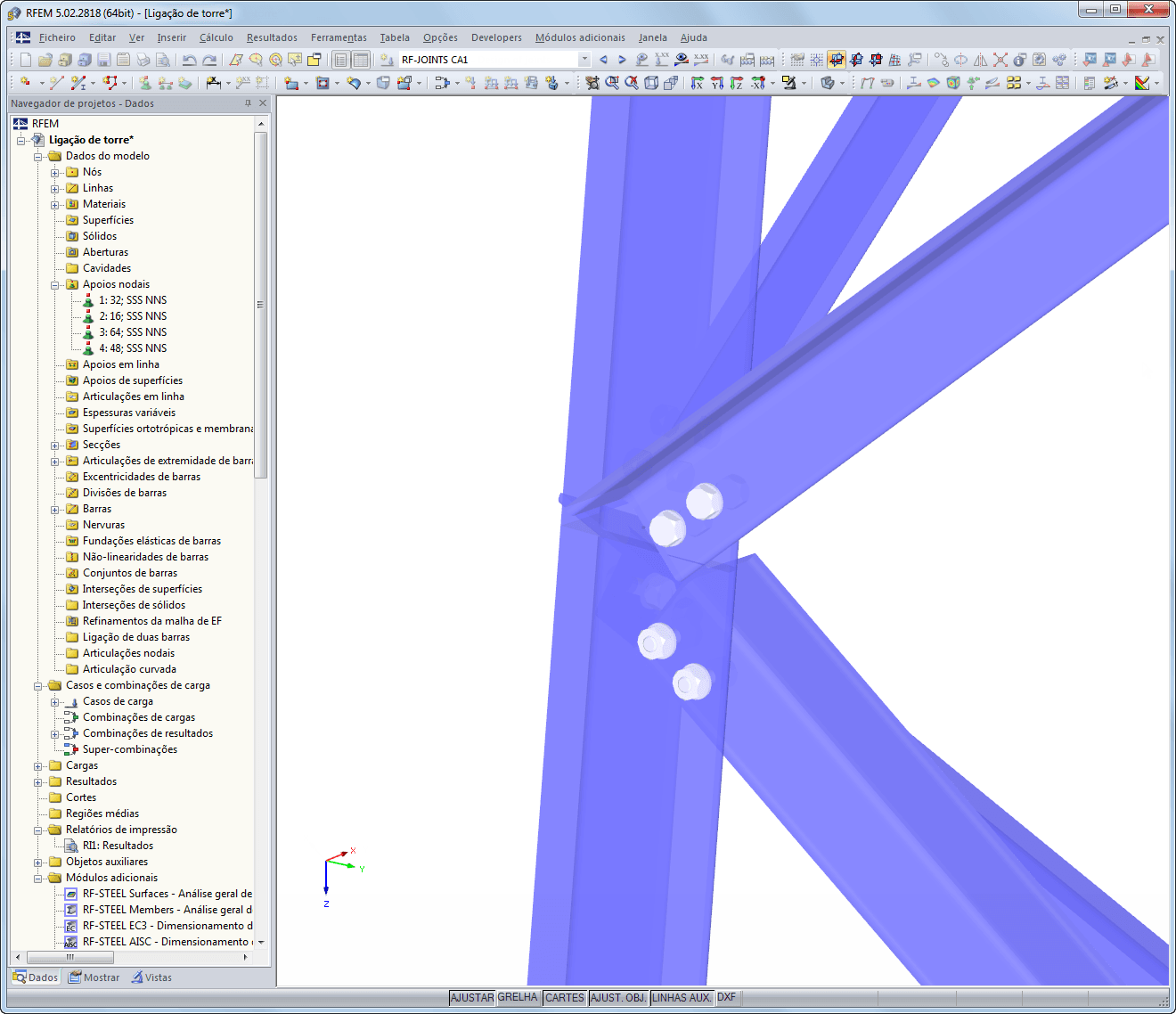 Visualisierung des Anschlusses in RFEM