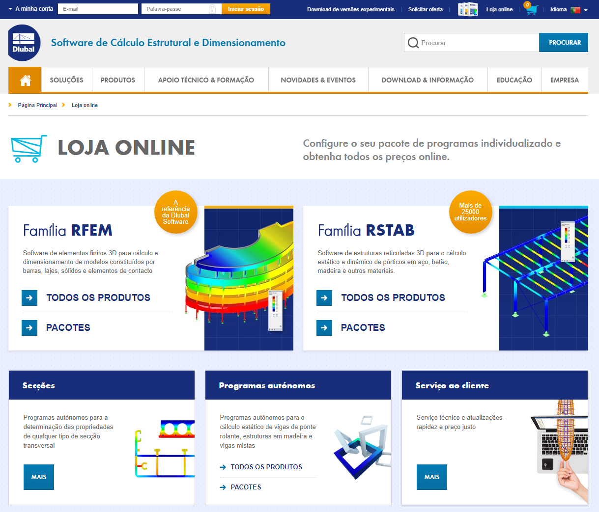 Webshop von Dlubal Software