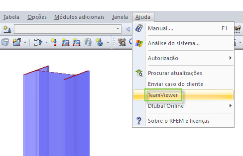 Verlinkung zum TeamViewer im Hilfe-Menü von RFEM und RSTAB