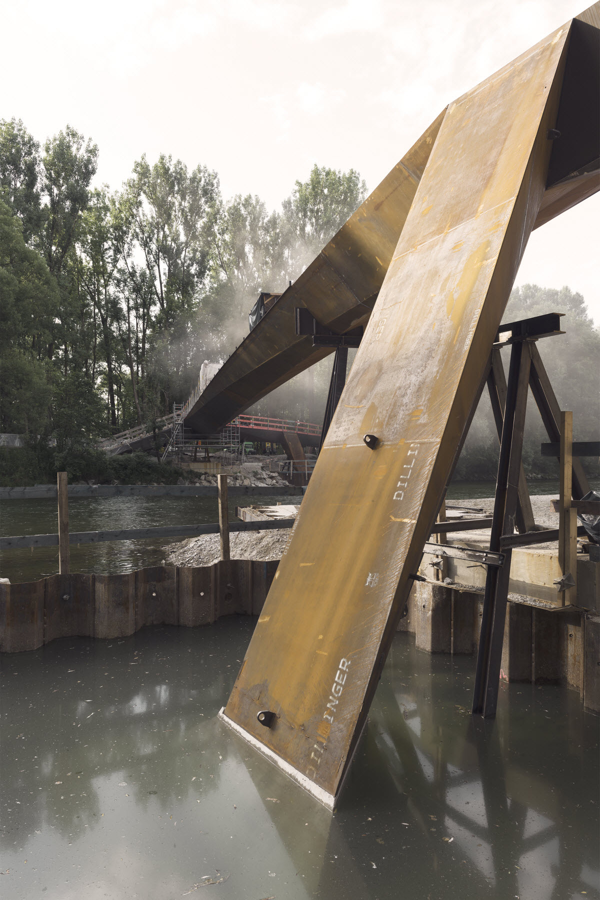 Modelo em 3D da estrutura portante da ponte no RFEM (© Bergmeister Ingenieure GmbH)