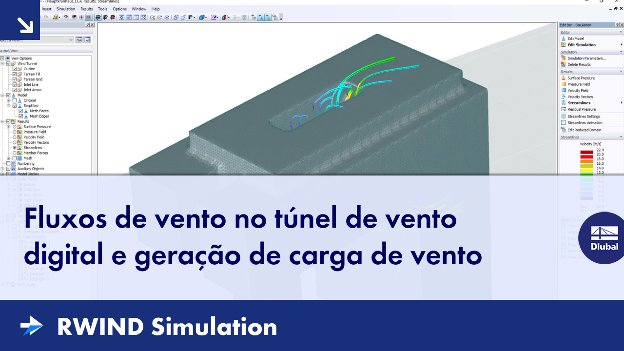 Windströmungen im digitalen Windkanal und Windlastgenerierung