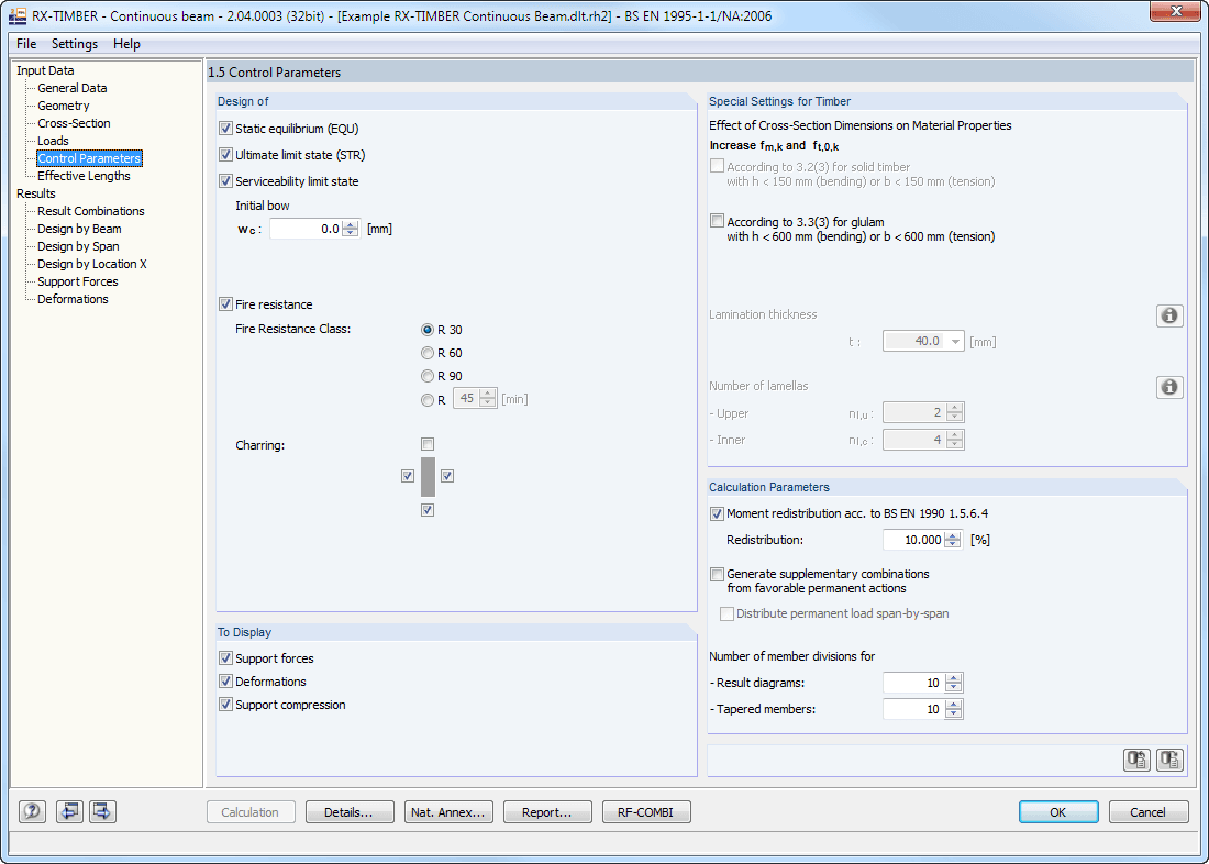 Maske 1.5 Steuerungsparameter