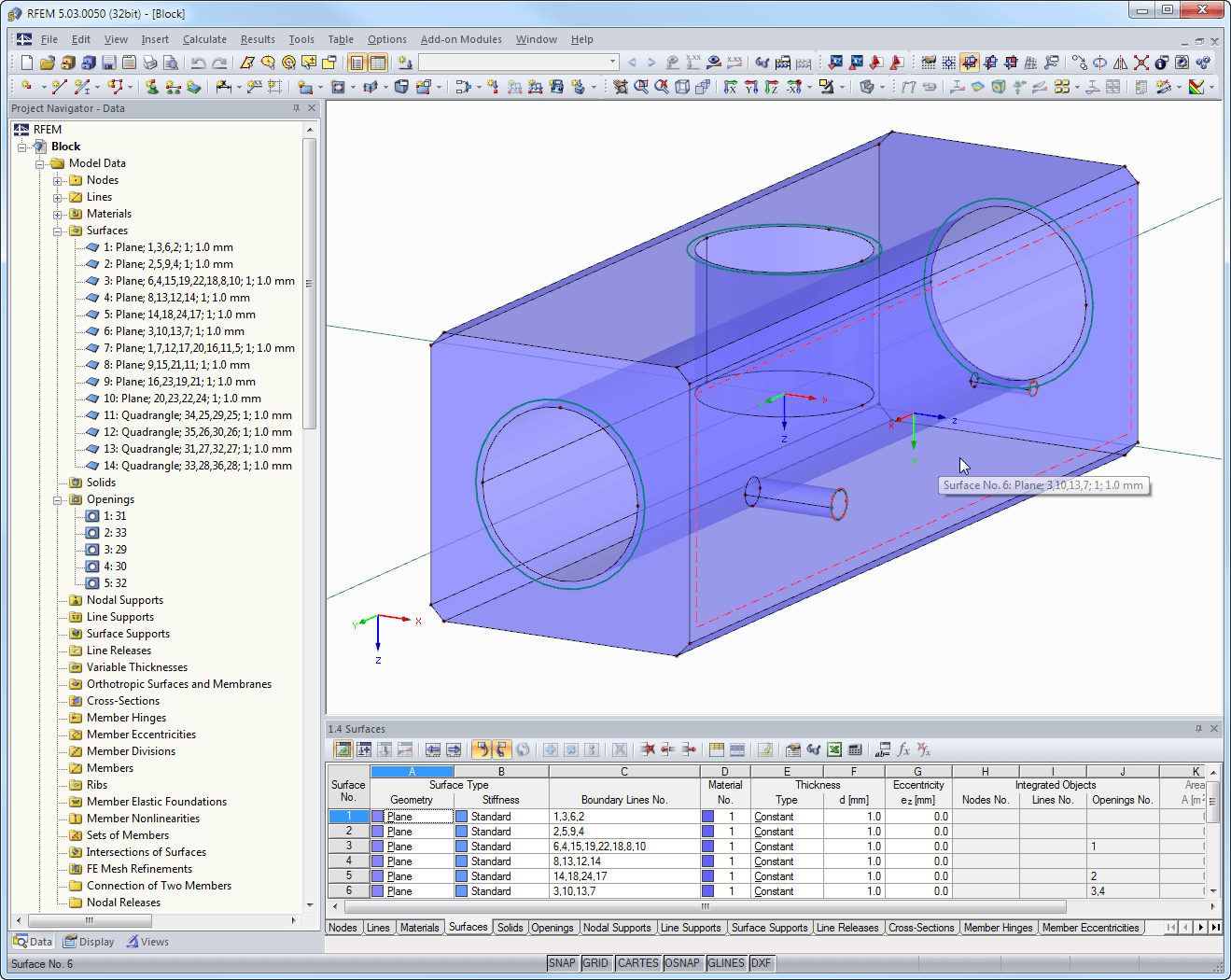 Bloco no RFEM