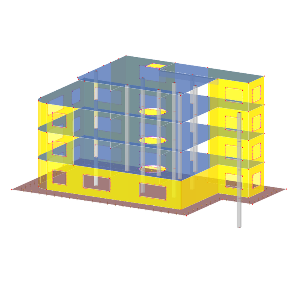 Modelo 3D de betão armado no RFEM