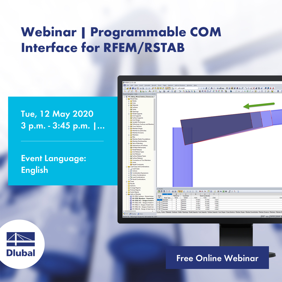 Seminário web | Interface COM programável para o RFEM/RSTAB