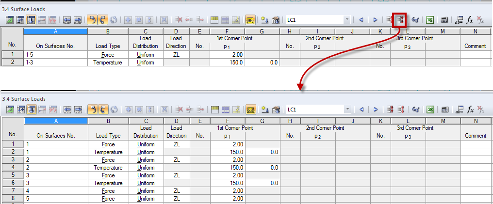 Checking Loads Using Tables