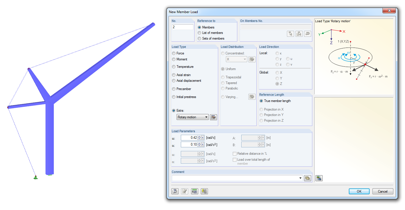 Dlubal RSTAB 8 - Cargas por movimento rotativo