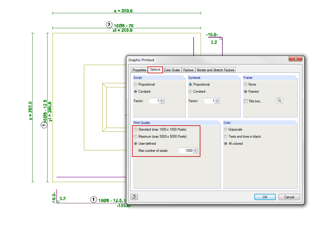 Font Size in Printout Graphics of RF/-FOUNDATION Pro