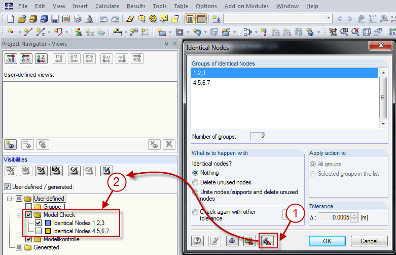 Verificação de modelo no RFEM