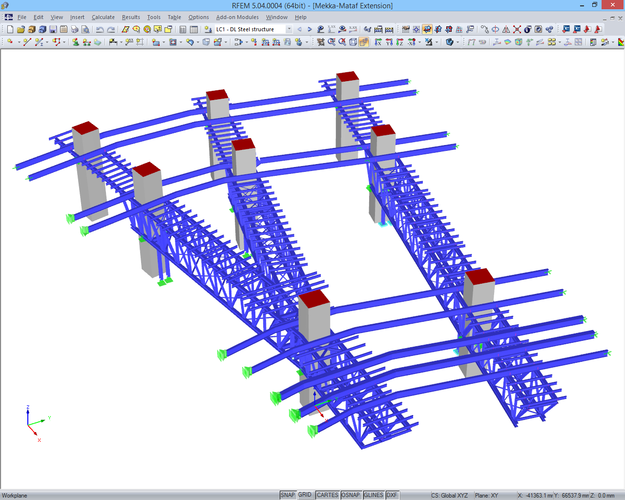 Modelo da estrutura de apoio no RFEM (© GHI)