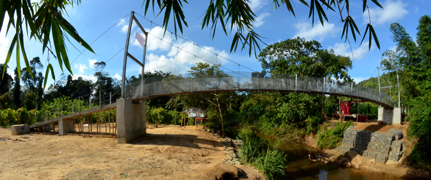 Ponte suspensa em Pitigala, Sri Lanka