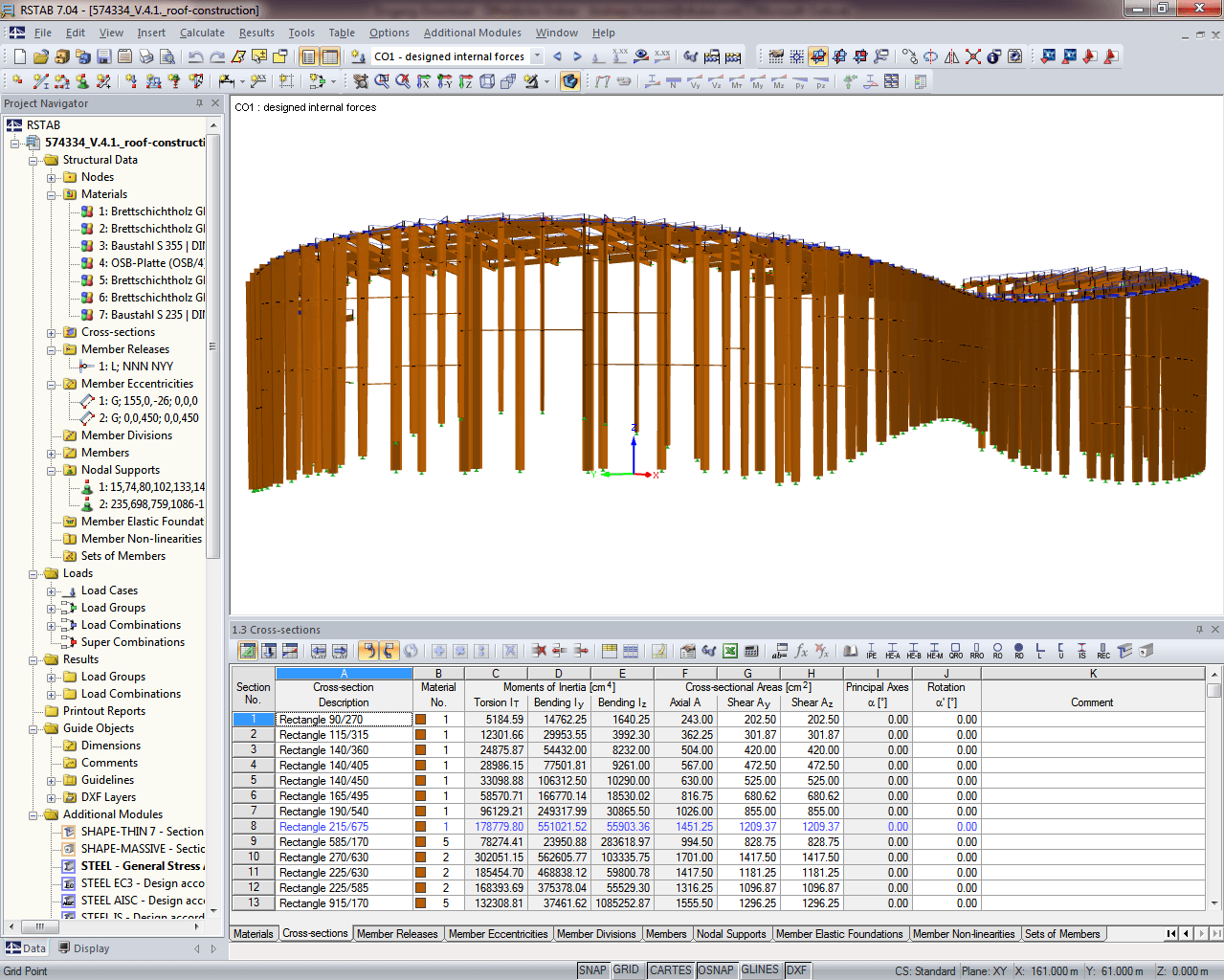 RSTAB-Model der Holz-Fassade (© pbb)