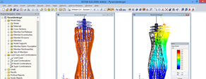 Modelo RSTAB da torre de Pyramidenkogel