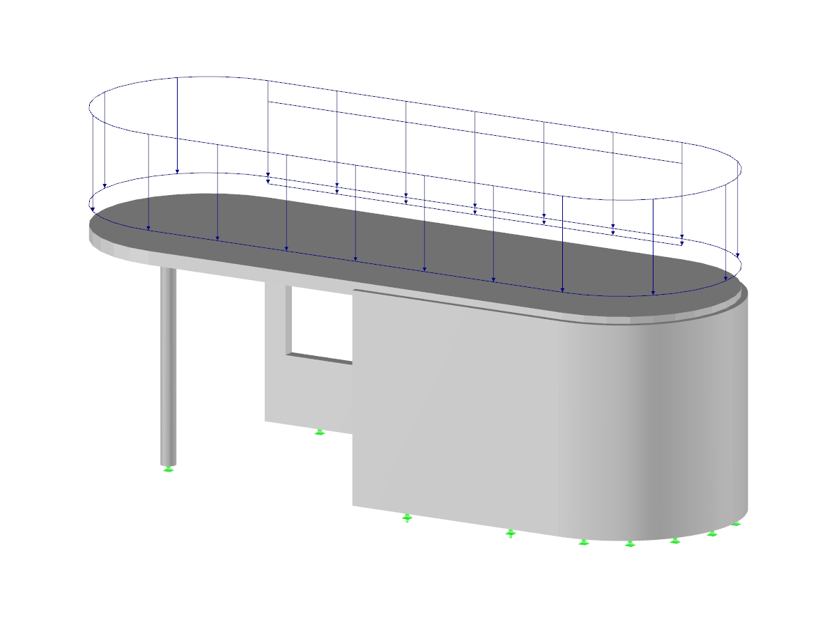 Estrutura 3D em betão armado