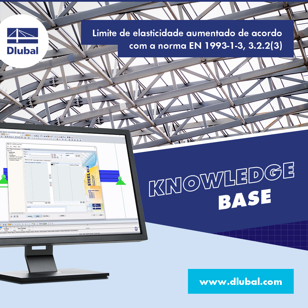 Limite de elasticidade aumentado de acordo com a norma EN 1993-1-3, 3.2.2(3)