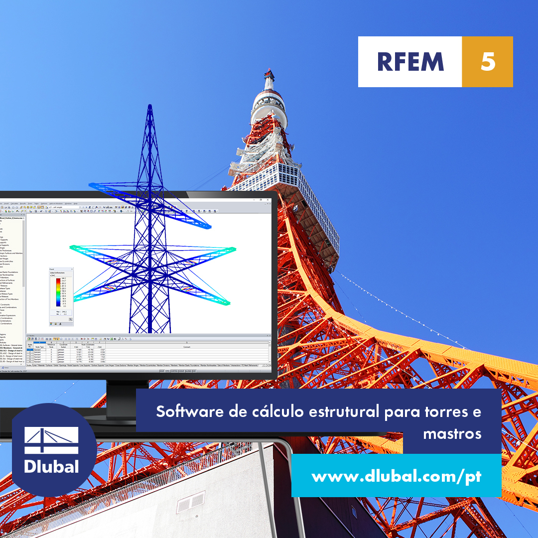 Software de análise e dimensionamento para torres e mastros