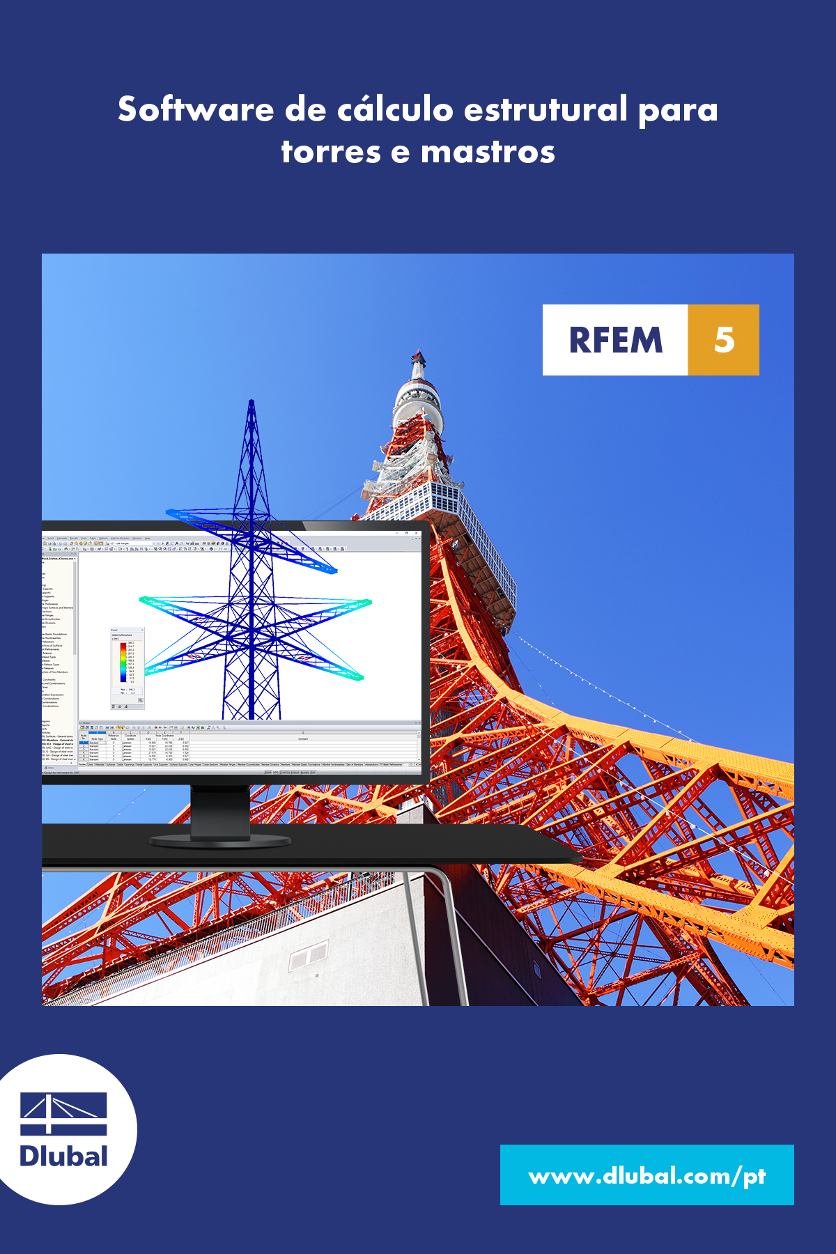 Software de análise e dimensionamento para torres e mastros