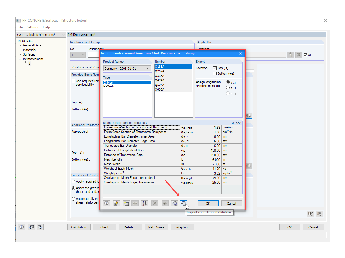 Importação de base de dados definida pelo utilizador