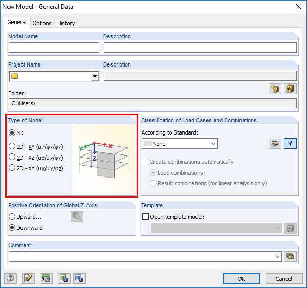 Configuração do tipo de modelo