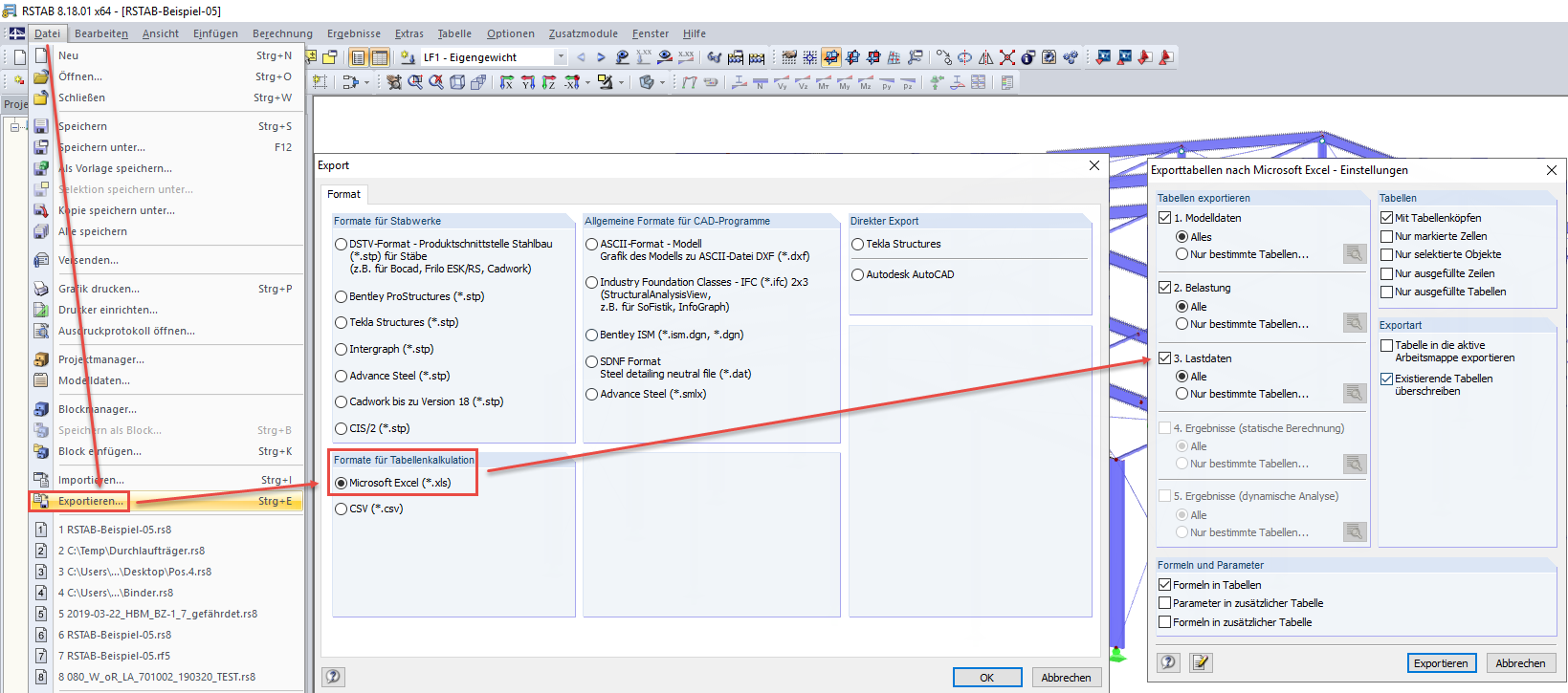 Exportar para Excel