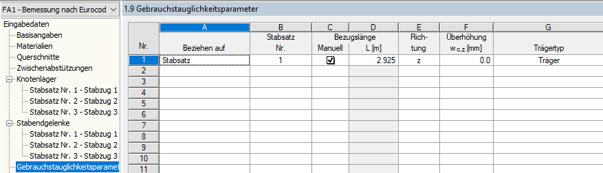 Configuração de dados de utilização