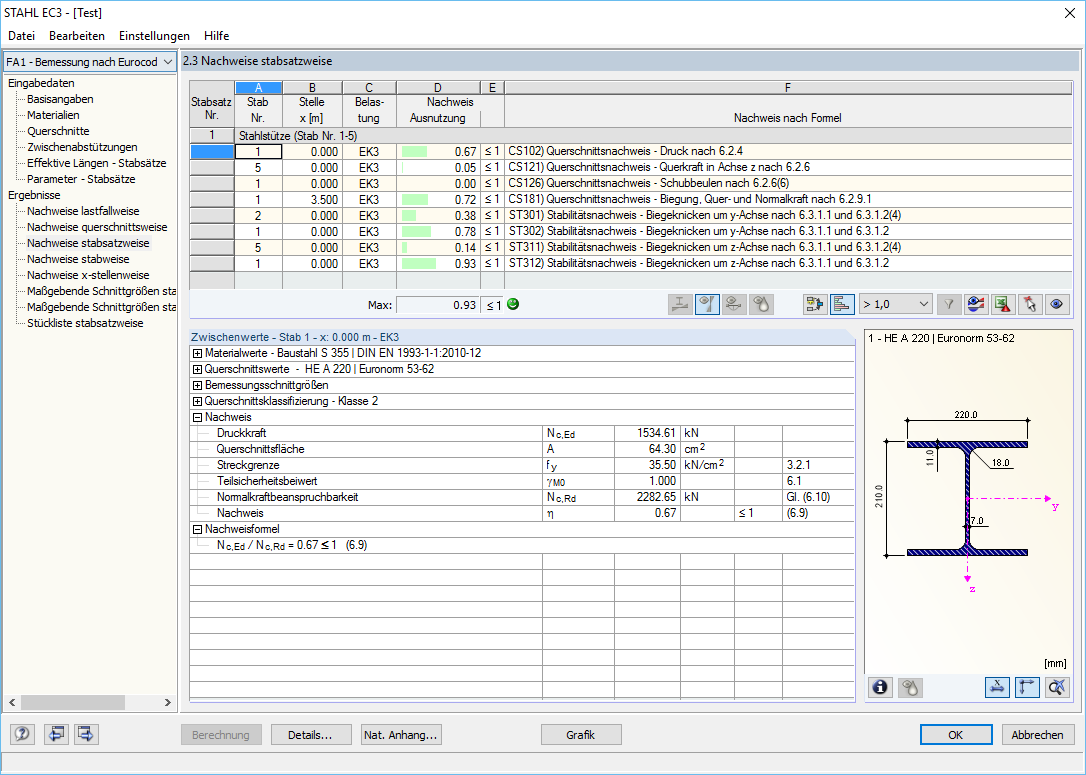 Dimensionamento no RF-/STEEL EC3 de acordo com EN 1993-1-1