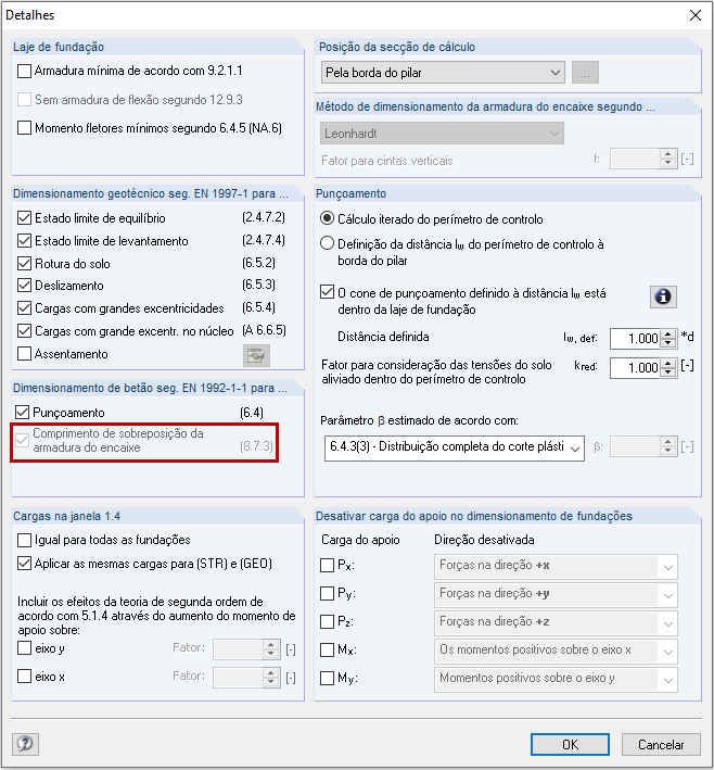 Detalhes para a fundação de ensoleiramento ou fundação de encaixe com parte interior lisa