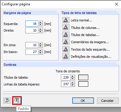 Repor a configuração da página como padrão