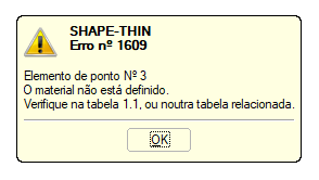 Mensagem de erro "Material não definido"