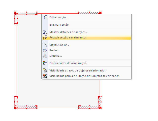 Reduzir secção em elementos