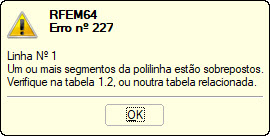 Mensagem de erro Um ou mais segmentos da polilinha estão sobrepostos