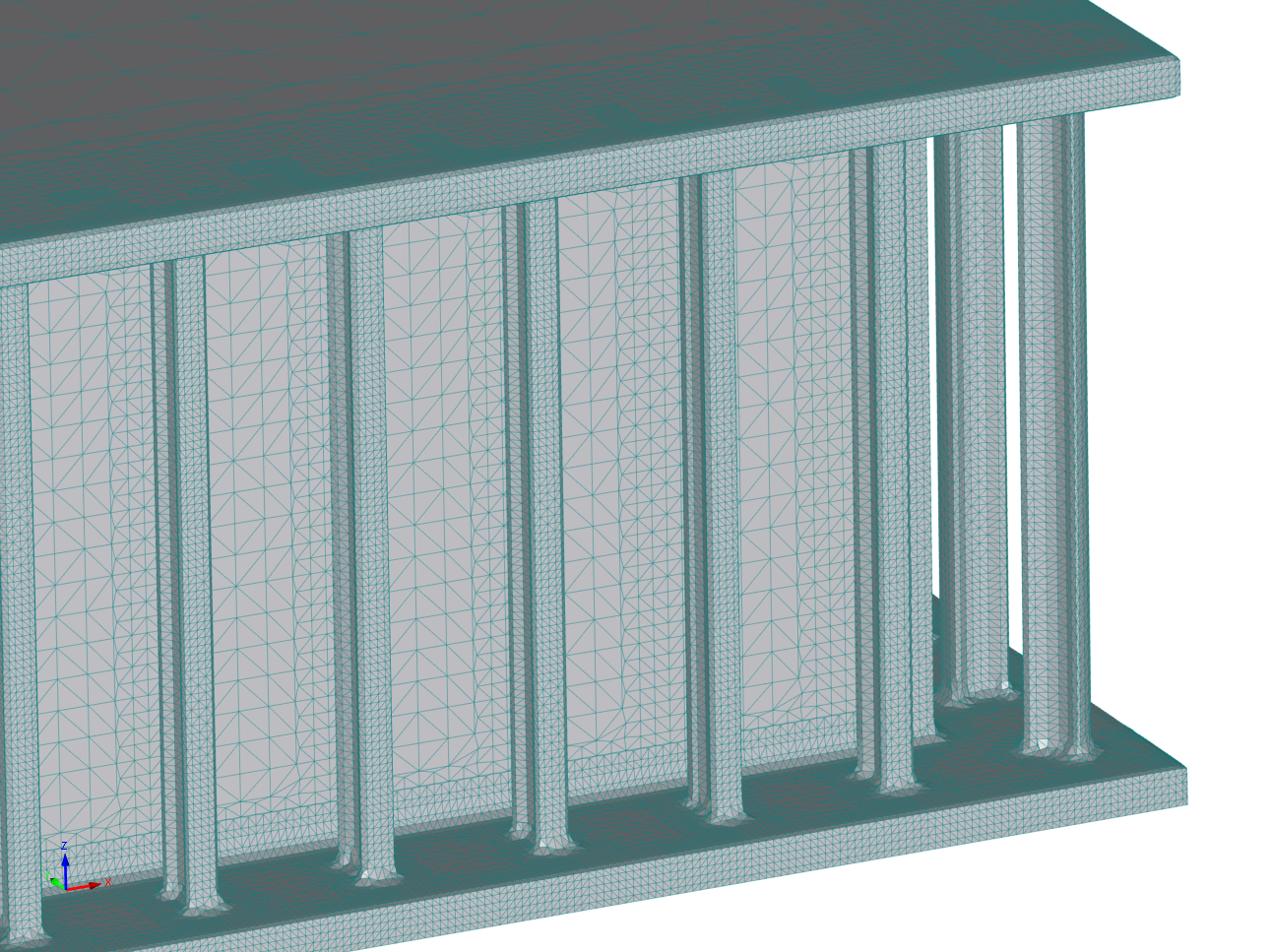 Geometria da malha de volume finito nas proximidades do modelo