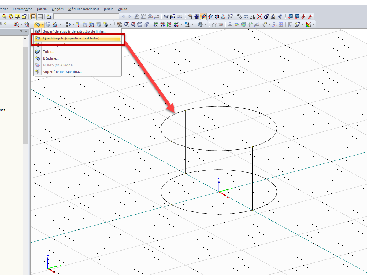 Criação de duas superfícies utilizando o Quadrângulo