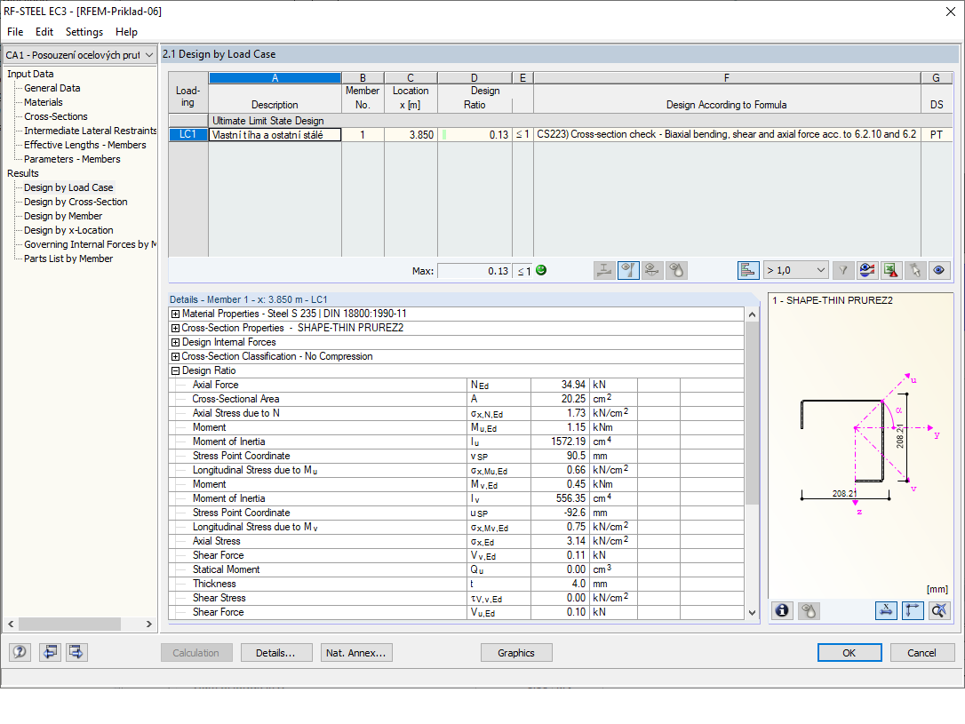 Dimensionamento no RF-STEEL EC3