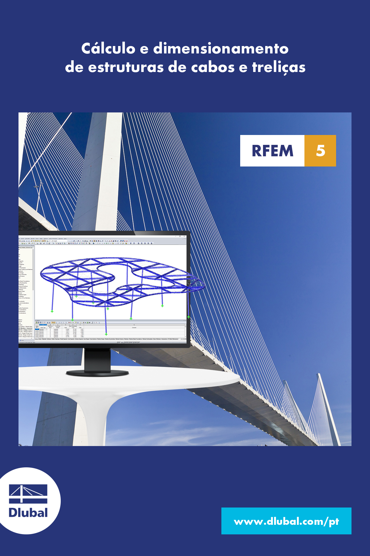 Cálculo e dimensionamento \n de estruturas de cabos e treliças