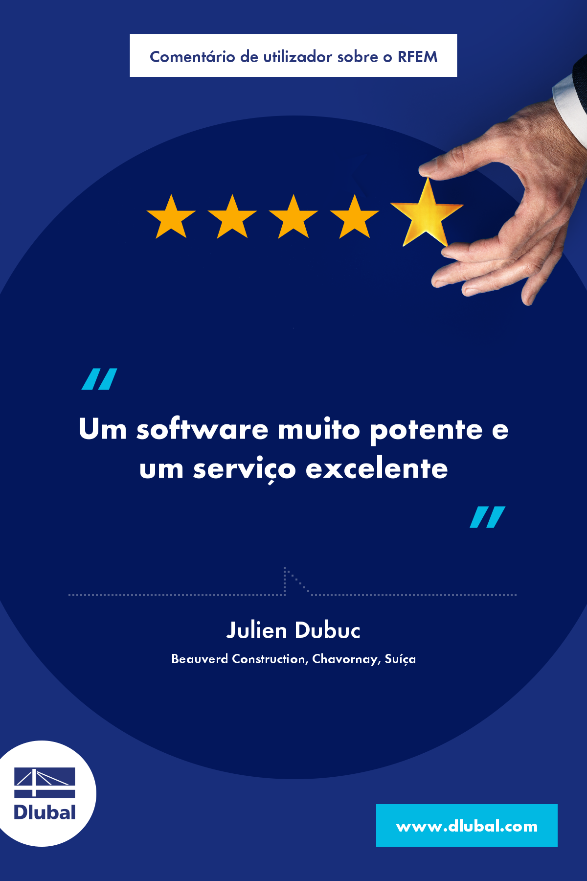 Comentário de utilizador sobre o programa de elementos finitos RFEM