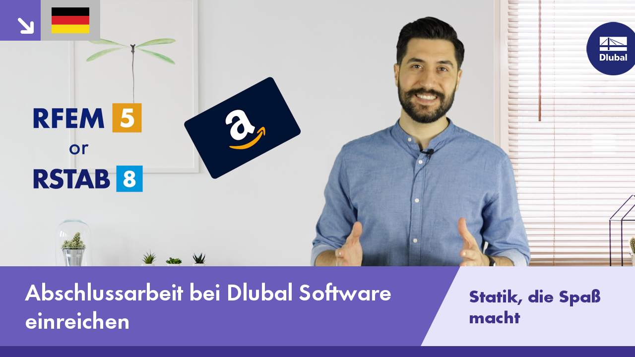 Envie a sua tese de final de curso para a Dlubal Software