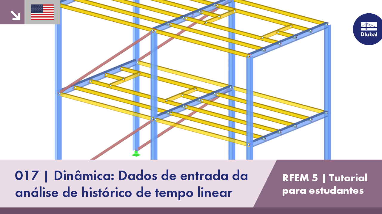 Tutorial do RFEM 5 para estudantes | 017 Dinâmica: Análise linear de histórico de tempo | Dados de entrada