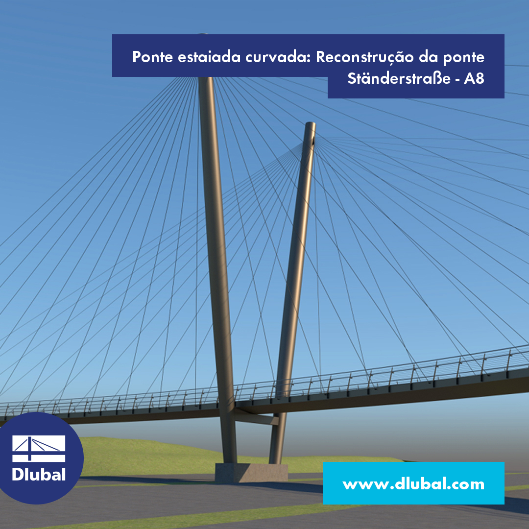 Ponte estaiada curvada: Reconstrução da ponte Ständerstraße - A8