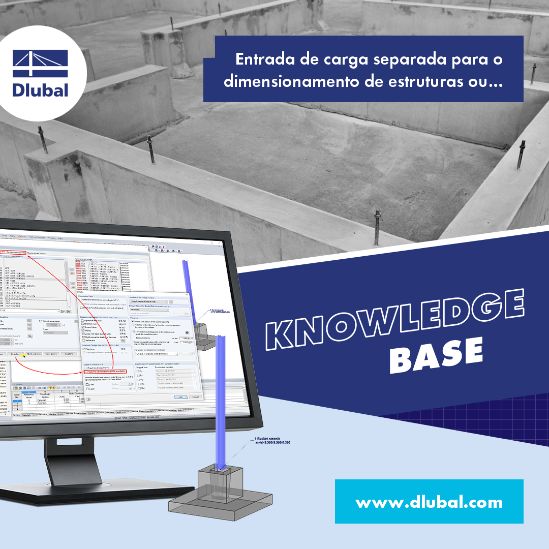 Entrada de carga separada para o dimensionamento de estruturas ou fundações no RF-/FOUNDATION Pro