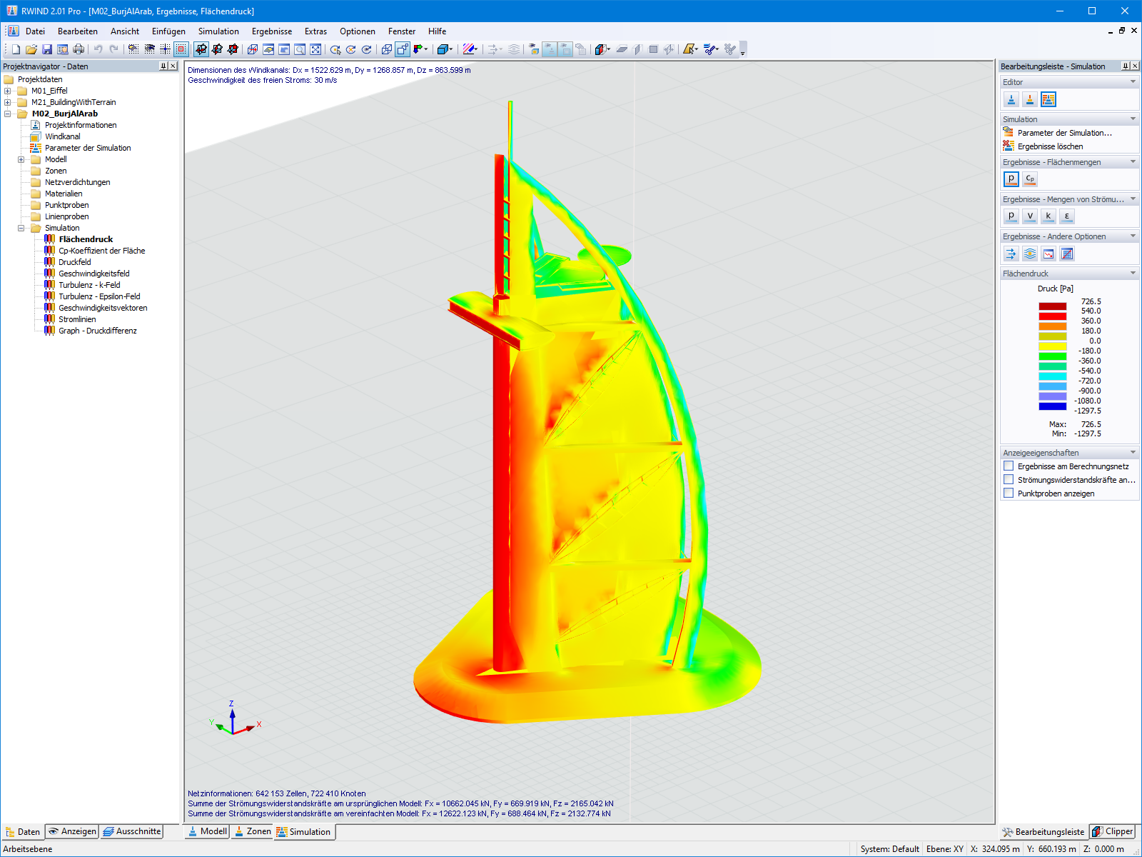 Pressões de superfície no RWIND para transferência para o RFEM