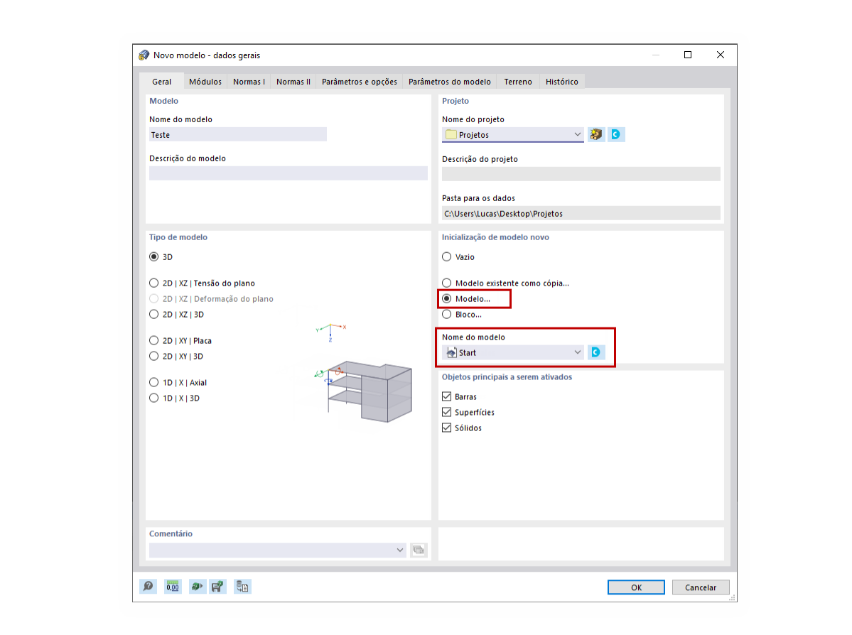 FAQ 005109 | Como é que posso acelerar o meu trabalho no RFEM 6 e no RSTAB 9 ao criar um novo ficheiro?