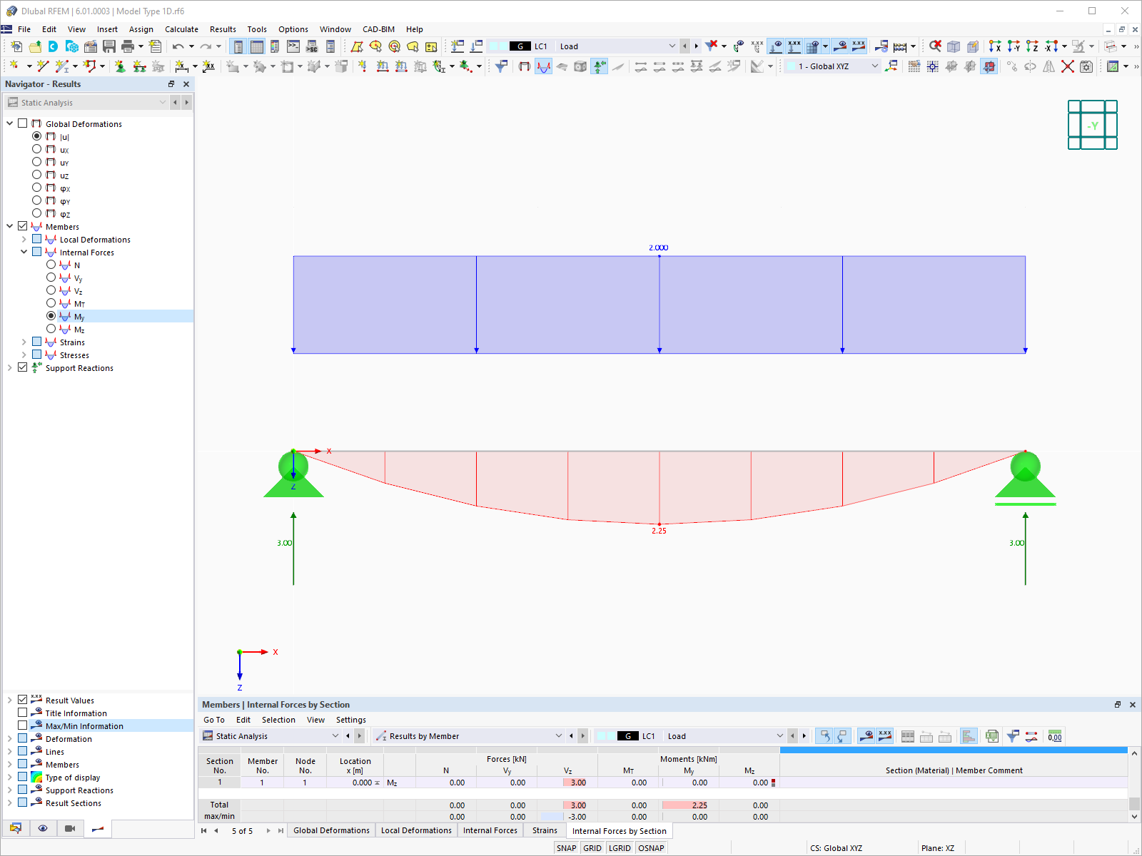 1D Model Type in RFEM 6