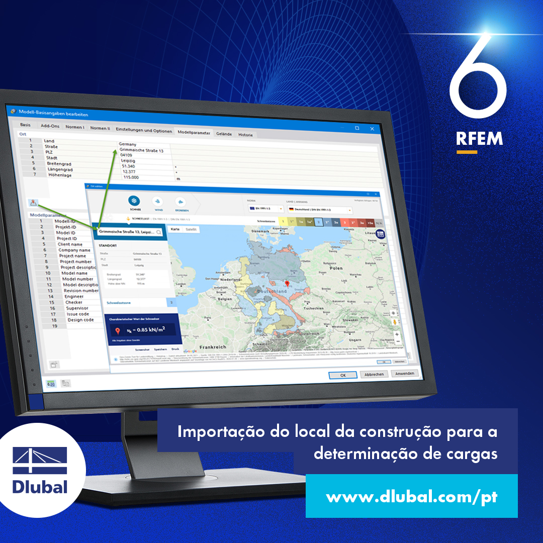 Importação do local da construção para a determinação de cargas