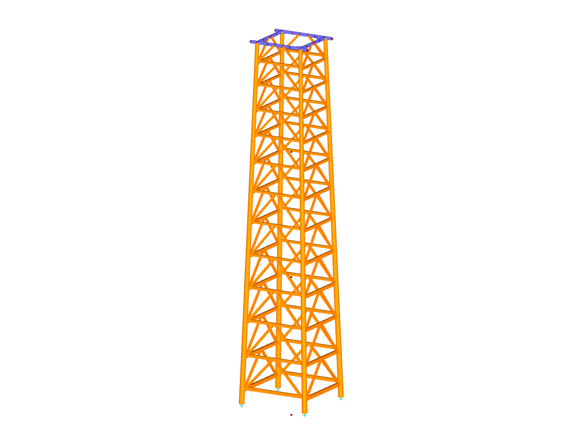 Modelo da torre no RFEM (© ingwh)