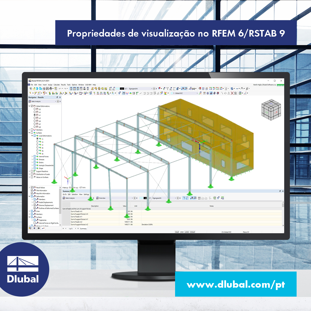 Propriedades de visualização no RFEM 6/RSTAB 9