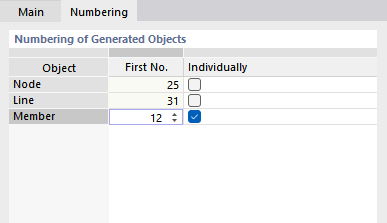 Ajustar a numeração de objetos gerados